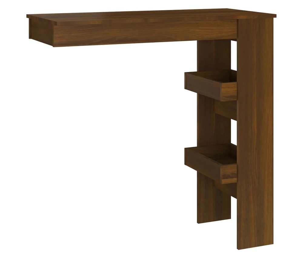 vidaXL Wall Bar Table Brown Oak 40.2"x17.7"x40.7" Engineered Wood