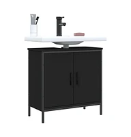 vidaXL Bathroom Sink Cabinet Black 23.6"x11.8"x23.6" Engineered Wood