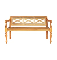 vidaXL Batavia Bench 48.4" Solid Mahogany Wood Light Brown