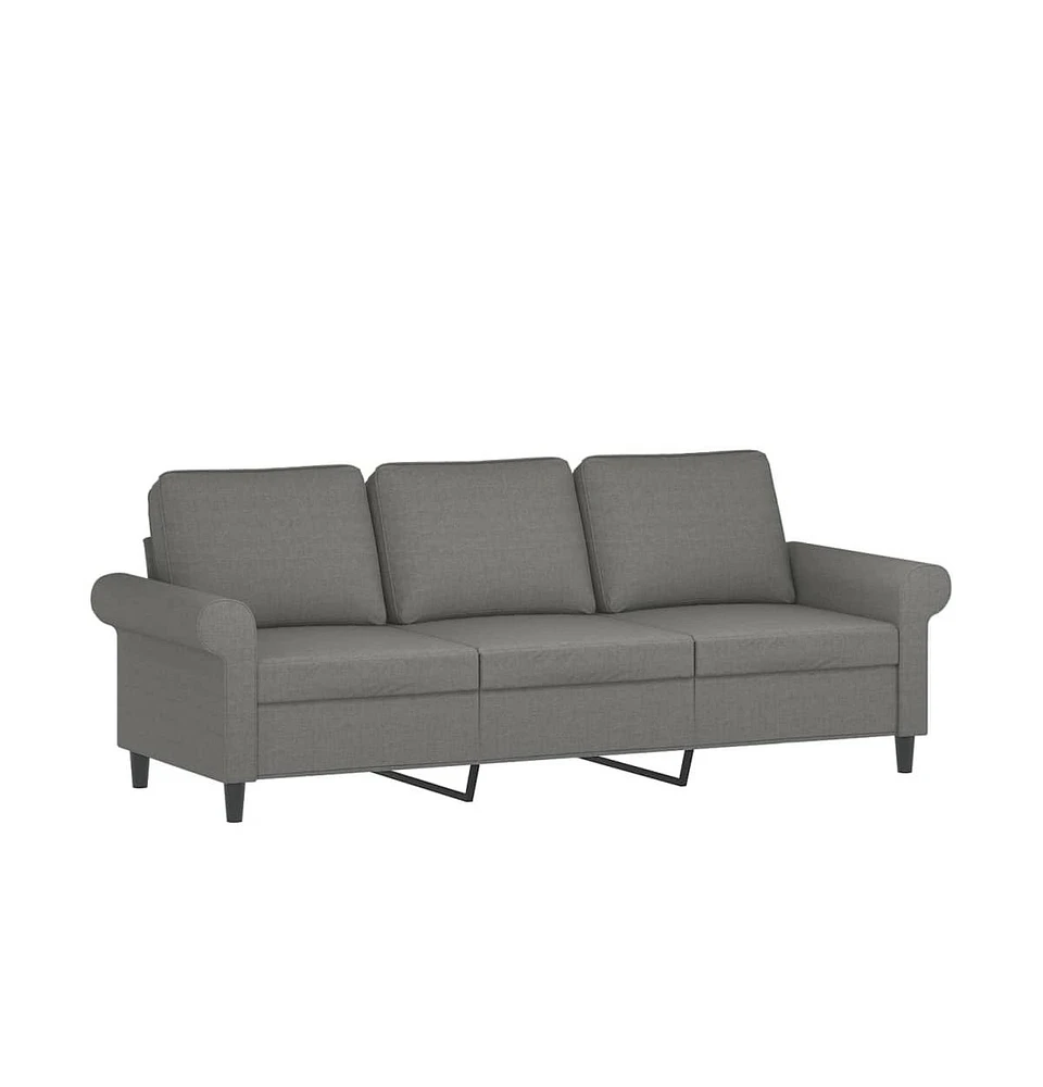 vidaXL 3-Seater Sofa Dark Gray 70.9" Fabric