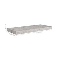 vidaXL Floating Wall Shelf Concrete Gray 23.6"x9.3"x1.5" Mdf