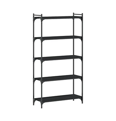 vidaXL Bookcase 5-Tier Black 31.5"x11.8"x60.6" Engineered Wood