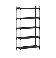 vidaXL Bookcase 5-Tier Black 31.5"x11.8"x60.6" Engineered Wood