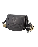 True Religion debossed logo flap shoulder bag