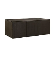 vidaXL Patio Storage Box Poly Rattan 70.9"x35.4"x27.6" Brown