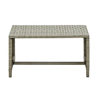 vidaXL Coffee Table Beige 27.6"x15.7"x15" Poly Rattan