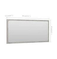 Bathroom Mirror Concrete Gray 31.5"x0.6"x14.6" Engineered Wood