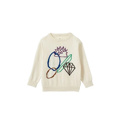 Vild House of Little Toddler Organic Cotton Intarsia-Knit Pullover - Vild lab no.12