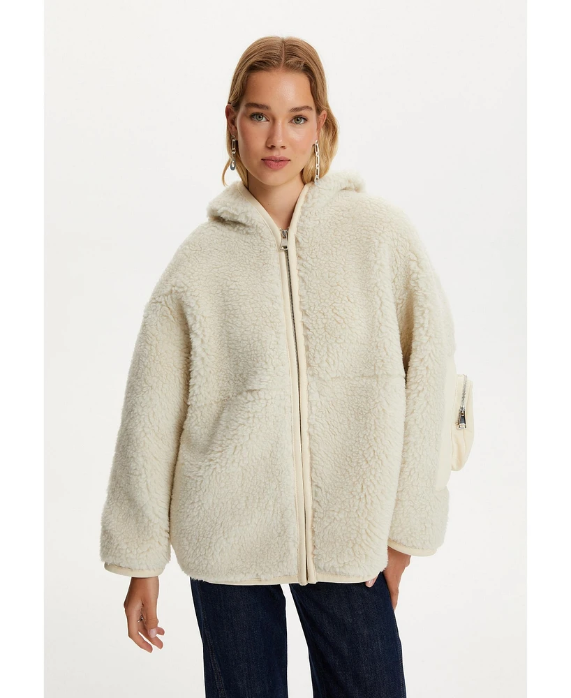 Nocturne Women's Hooded Faux Fur Jacket