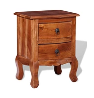 vidaXL Nightstand with Drawers Solid Acacia Wood