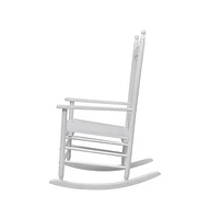 vidaXL Rocking Chair with Curved Seat White Wood