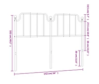 Metal Headboard White 53.1"