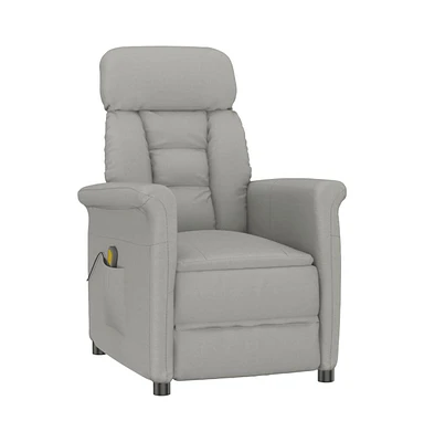 vidaXL Massage Recliner Light Gray Faux Suede Leather