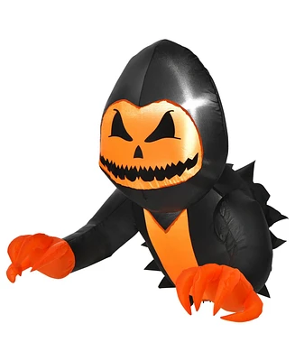 Vebreda 3.3 Feet Halloween Inflatable Pumpkin Head Ghost Broke Out from Window