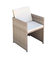 vidaXL Patio Chairs 2 pcs with Cushions and Pillows Poly Rattan Beige