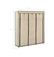 vidaXL Wardrobe with Compartments and Rods 59.1"x17.7"x68.9" Fabric