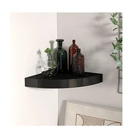 vidaXL Floating Corner Shelf Black 9.8"x9.8"x1.5" Mdf