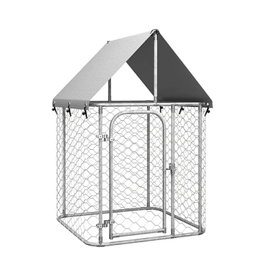 vidaXL Outdoor Dog Kennel with Roof 39.4"x39.4"x59.1"