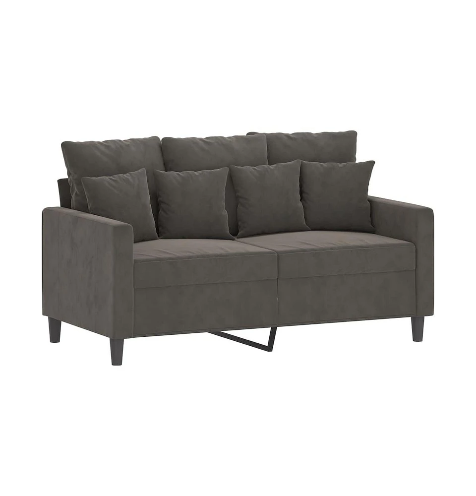 vidaXL 2-Seater Sofa Dark 47.2" Velvet