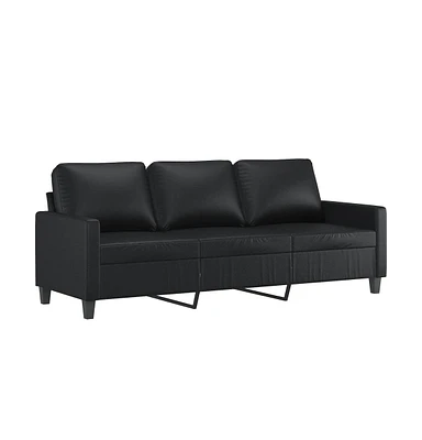 vidaXL 3-Seater Sofa Black 70.9" Faux Leather