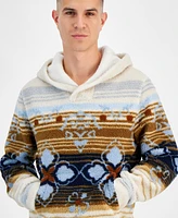 Sun + Stone Men's Tate Geo Stripe-Print Fleece Hoodie, Created for Macy's