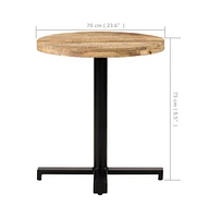 vidaXL Bistro Table Round 27.6"x29.5" Rough Mango Wood