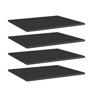 vidaXL Bookshelf Boards 4 pcs High Gloss Black 23.6"x19.7"x0.6" Engineered Wood