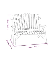 vidaXL 2-Seater Patio Bench 46.9"x33.5"x38.6" Solid Wood Spruce