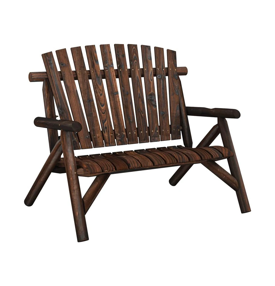 vidaXL 2-Seater Patio Bench 46.9"x33.5"x38.6" Solid Wood Spruce