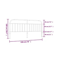 Metal Headboard White 76"
