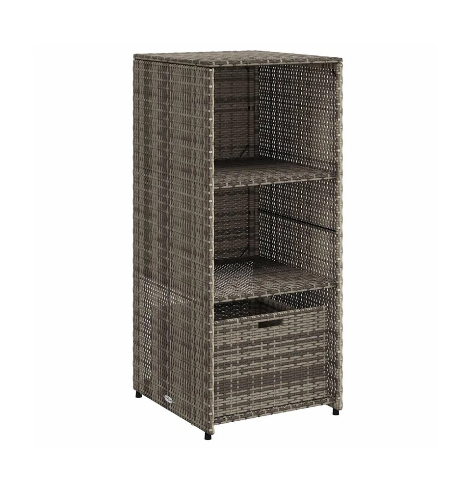 vidaXL Patio Storage Cabinet Gray 19.7"x21.7"x45.3" Poly Rattan