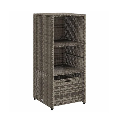 vidaXL Patio Storage Cabinet Gray 19.7"x21.7"x45.3" Poly Rattan