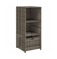 vidaXL Patio Storage Cabinet Gray 19.7"x21.7"x45.3" Poly Rattan