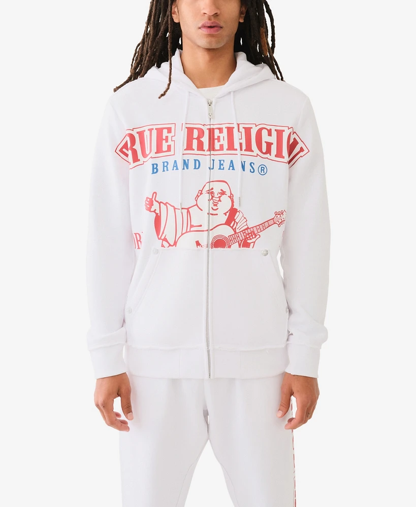 True Religion Men's Raw Exaggerated Icon Zip Hood