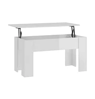 vidaXL Coffee Table High Gloss White 39.8"x19.3"x20.5" Engineered Wood