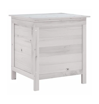 vidaXL Patio Storage Box White 19.7"x19.3"x22.2" Solid Wood Fir