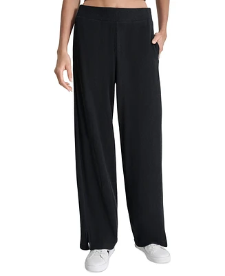 Dkny Women's Brushed Rib-Knit Straight-Leg Pants