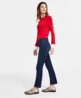 Jones New York Women's Lexington Mid Rise Straight Leg Denim Jeans, Regular & Petite