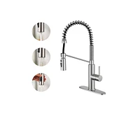 Casainc 1.8 Gpm Spring Neck Pull Down Kitchen Faucet with Deck Plate