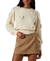 Astr the Label Women's Wilessa 3D Flower Sweater