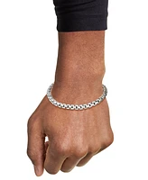 Italian Silver Men's Venezia Box Link Chain Bracelet in Sterling Silver