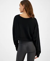 Id Ideology Women's Waffle-Knit Drop-Shoulder Top, Created for Macy's