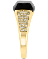 Effy Men's Onyx & Diamond Statement Ring (1/5 ct. t.w.) in 14k Gold