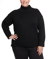 Joseph A Plus Plush Tunic Mock Neck Sweater