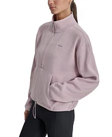 Dkny Women's Fleece Half-Zip Bungee-Hem Sweater