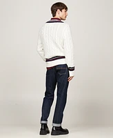 Tommy Hilfiger Men's Regular-Fit Cable-Knit V-Neck Cricket Sweater