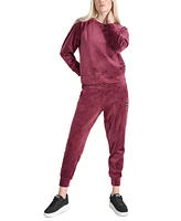 Dkny Women's Platinum Velour Crewneck Sweatshirt