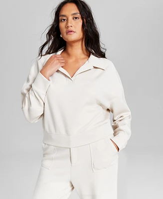 And Now This Women's Polo Collar Scuba Pullover, Created for Macy's