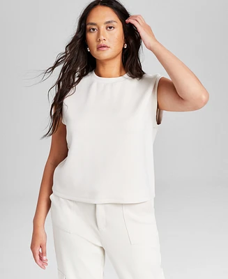 And Now This Women's Scuba Crewneck Sleeveless Top, Created for Macy's