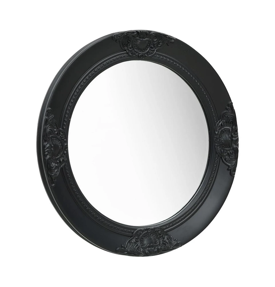 vidaXL Wall Mirror Baroque Style 19.7" Black